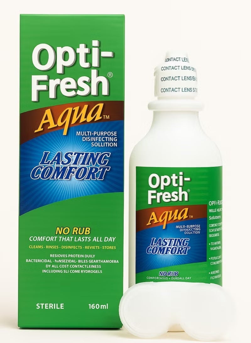 OPTIFRESH Opti-Fresh Aqua Contact Lens Solution Cleans, Disinfects & Stores – 160 ml - Image 1
