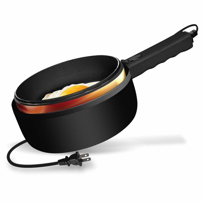 ceramax Hot Pot Electric 1.5L CERAMAX, Non-Toxic Ceramic Noodle Cooker Skillet with Steamer & Lid for Ramen, Pasta, Eggs, Soup - Fast Heating, Portable for Dorms, Camping, RVs, Office, Adjustable Temperature - Image 1