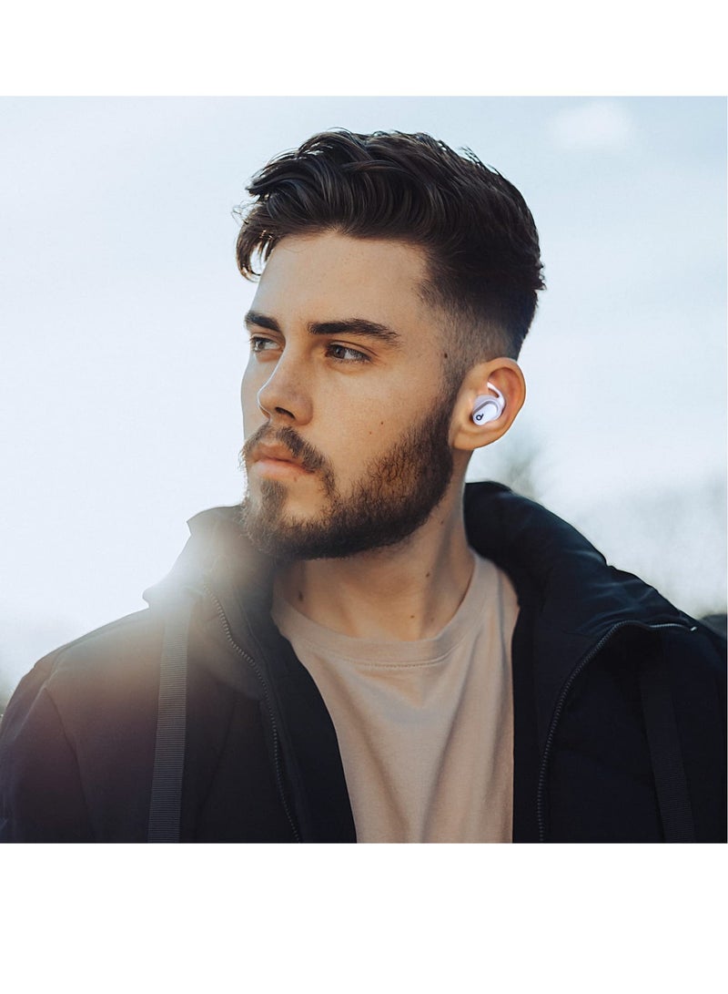 KASTWAVE Anti-Slip Ear Covers Silicone Accessories, 3 Pairs Beats Studio Buds Ear Hooks, (Not Fit in The Charging Case) Compatible with New Beats Studio Buds 2021 (White) - Image 3