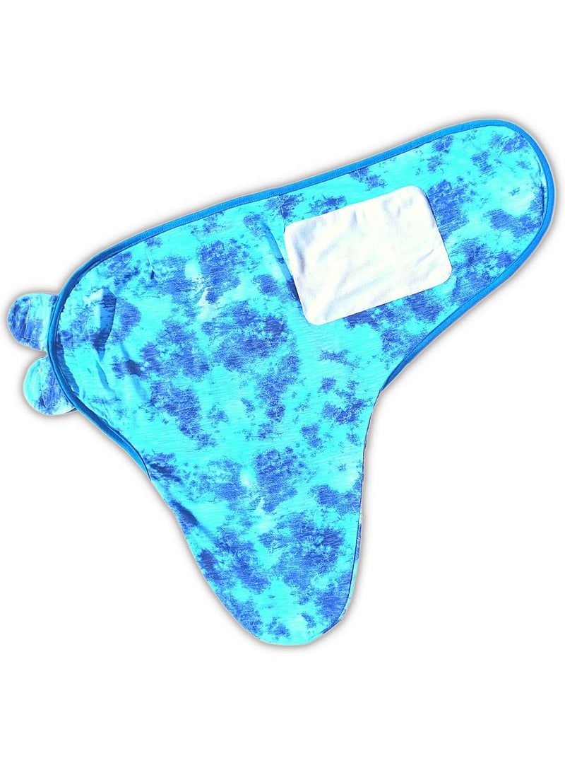TuddyBuddy TuddyBuddy 100 Cotton Adjustable Baby Swaddle Wrap for Newborn to 3 Months Baby 03 Months Blue Tie Dye Pack of 1 200 GSM  - Image 4