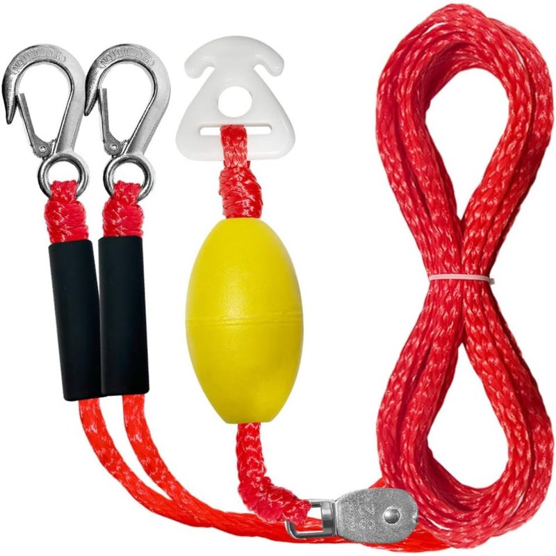 Red 24FT Boat Tow Harness With D Rings And Float Ball For Water Skiing Wakeboarding And Tubing - Image 5
