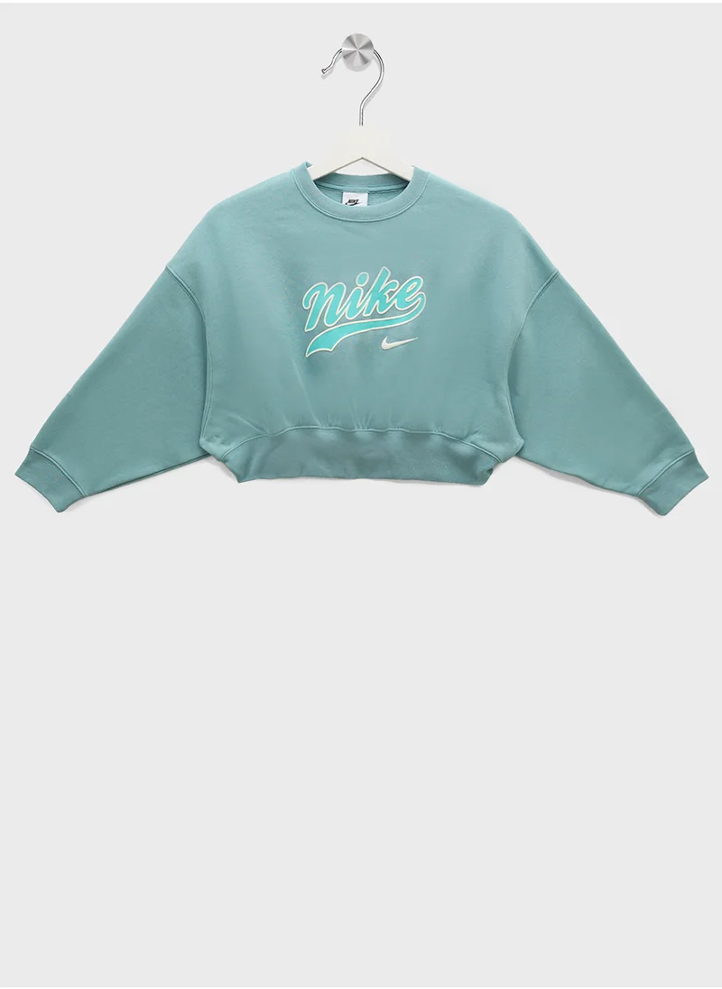 نايكي Youth Nsw Trend Fleece Cropped Sweatshirt