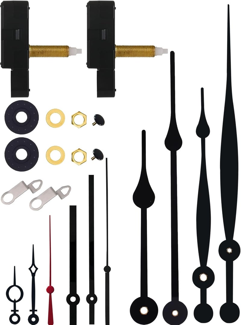 DEEWISH Revolutionizing Long Shaft Clock Mechanism Repair: The DW-1688 Series Quartz Movement, Your Solution to a High-Torque, Battery-Operated, Silent Sweeping Clock(32mm, 4pack Clock Hands) - Image 1