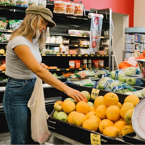 Simple Ecology Reusable Grocery Produce Shopping and Storage Bags Organic Cotton Mesh Set of 10 2 ea XL L M S XS - Image 3