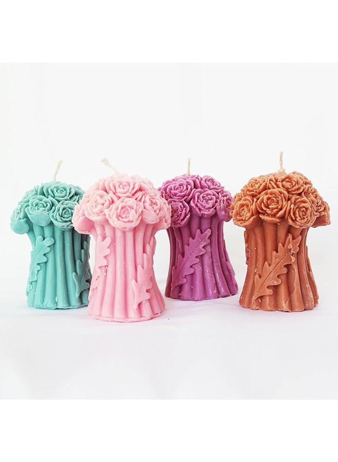 Green Tiger Rose Bouquet Soy Handcrafted Decorative Candles with Unique Artistic Designs, Perfect for Home Décor, Relaxation, and Gifts (pink) - Image 1