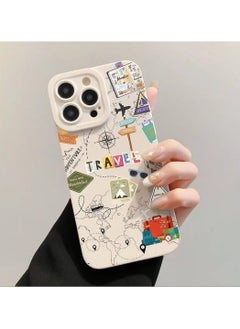 LDQ 1 Pcs Shockproof World Travel Pattern Full Cover Translucent TPU Anti-Fingerprint Transparent Phone Case for iPhone 16 PRO Max,  - Image 4