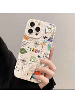 LDQ 1 Pcs Shockproof World Travel Pattern Full Cover Translucent TPU Anti-Fingerprint Transparent Phone Case for iPhone 16 PRO Max,  - Image 5
