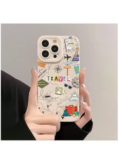 LDQ 1 Pcs Shockproof World Travel Pattern Full Cover Translucent TPU Anti-Fingerprint Transparent Phone Case for iPhone 16 PRO Max,  - Image 1