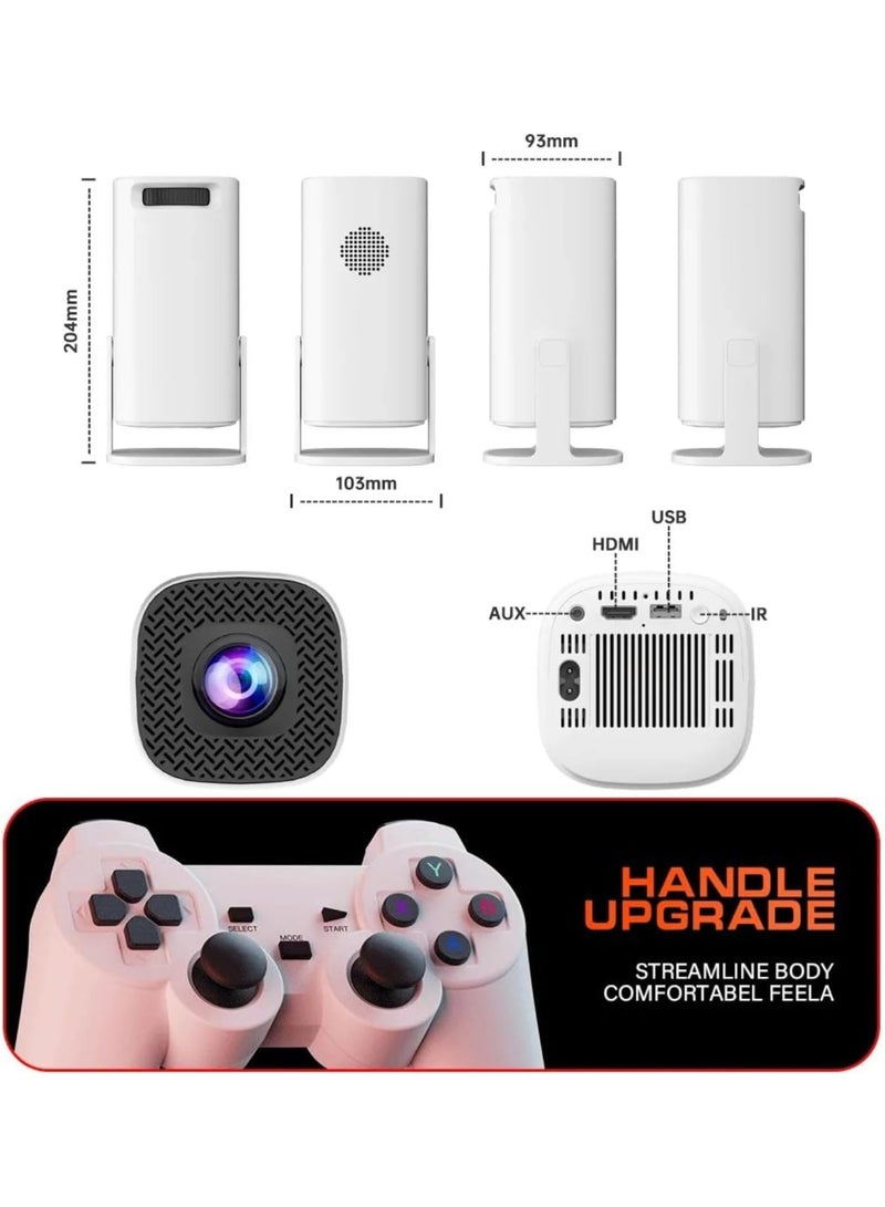 BORTONY Gaming Projector with Console, 1080P Video Game Projector 2 Wireless Controller Support 150 ANSI Lumens with WiFi 6, BT 5.0, 180 Degree Rotation Auto Keystone Projector Home Theater Cinema - Image 2