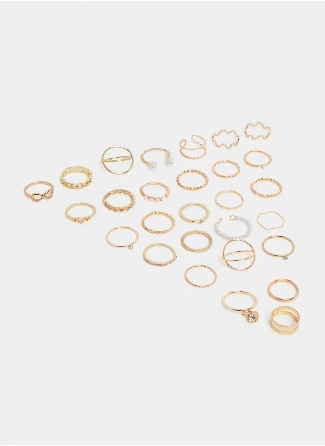 ستايلي Styli Set of 29 - Gold-Plated Knuckle Rings