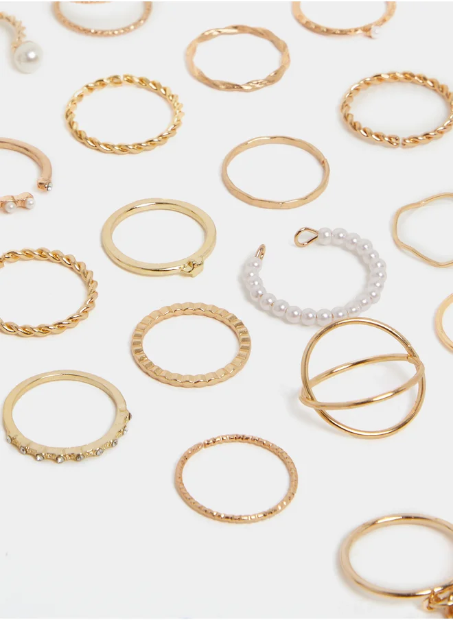 ستايلي Styli Set of 29 - Gold-Plated Knuckle Rings