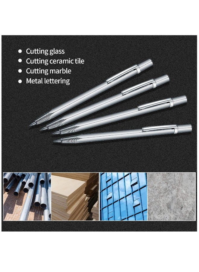 5 Pcs Tungsten Carbide Tip Scriber, Scribe Tools, Engraving Marking Pen, Aluminium Etching Machinist Engraved Pen with Clip for for Metal Sheet Ceramics Glass Tile Welding Marking Scriber - Image 4