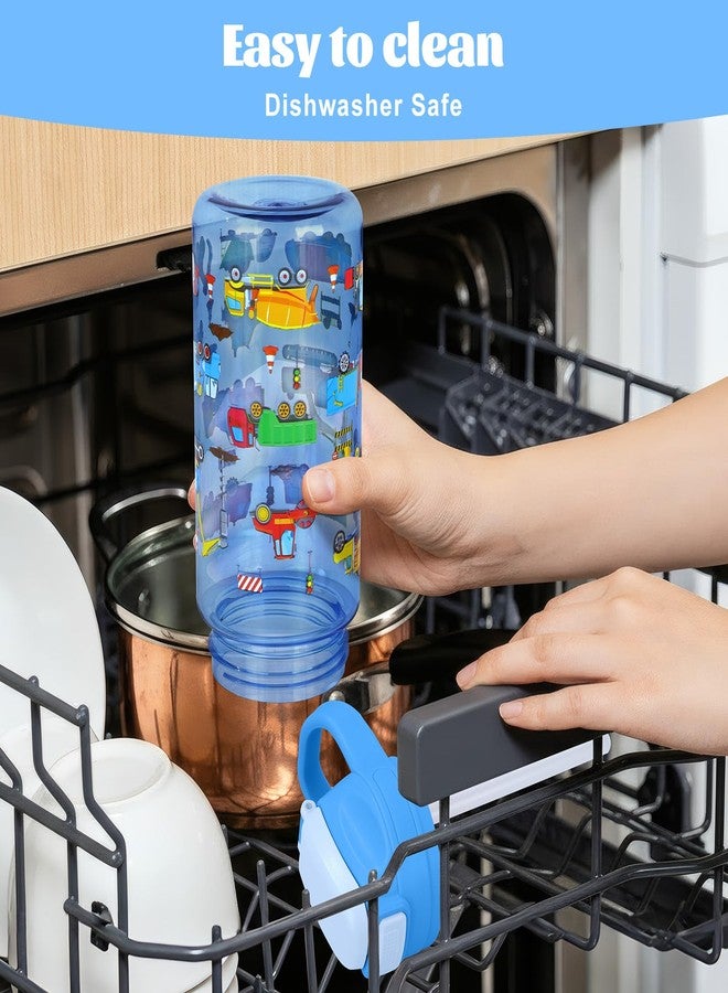Decalsweet Kids Water Bottle With Straw 16.2oz Tritan Plastic Water Cup for Boy Girls - Image 3