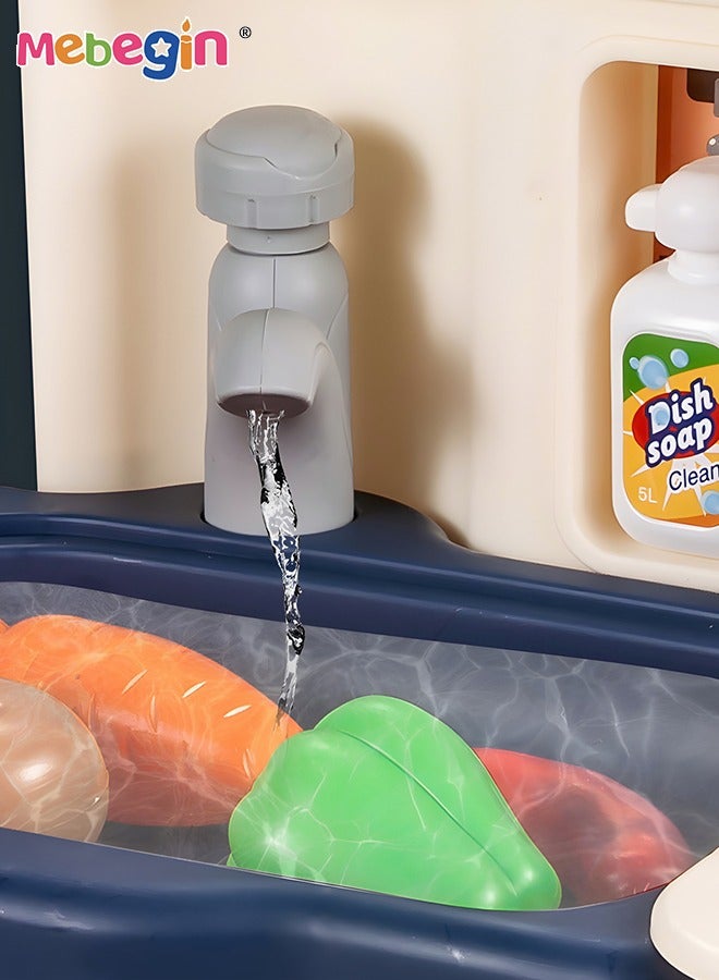 ميبيجين 49 قطعة من الأطفال يلعبون شواية الطعام مع إضاءة صوت ضبابية تخيلية للمطبخ مجموعة ألعاب تخييم للشواء مجموعة ألعاب تخييم ألعاب خارجية لأعياد الميلاد للأطفال الصغار والأولاد والبنات لعبة أطفال - Image 2