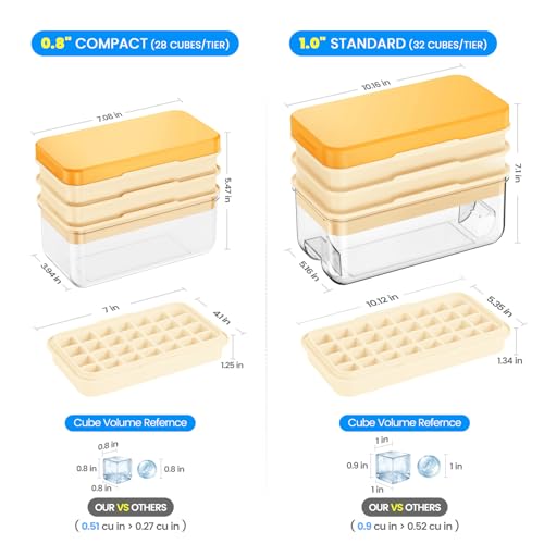PHINOX Ice Cube Tray with Lid and Bin, 3 Pack Plastic Ice Cube Tray Molds, 84 pcs Ice Trays for freezer, Chilling Drinks, Whiskey & Cocktails, with Ice Container and Ice Scoop, BPA-Free - Image 5