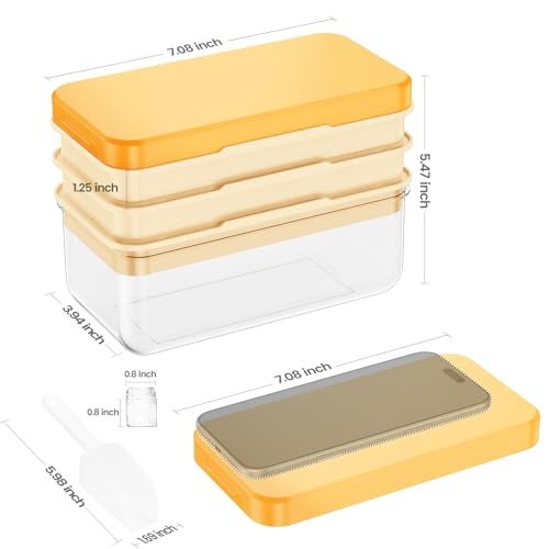 PHINOX Ice Cube Tray with Lid and Bin, 3 Pack Plastic Ice Cube Tray Molds, 84 pcs Ice Trays for freezer, Chilling Drinks, Whiskey & Cocktails, with Ice Container and Ice Scoop, BPA-Free - Image 3