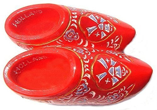 WitnyStore Tiny 2⅛" Red Klompen Clog Shoes Holland Netherlands - Miniature Hand Made Resin 3D Europe Tourist Attractions Decorative Refrigerator Fridge Magnets Collectible Traveler Souvenir Gifts - Image 5