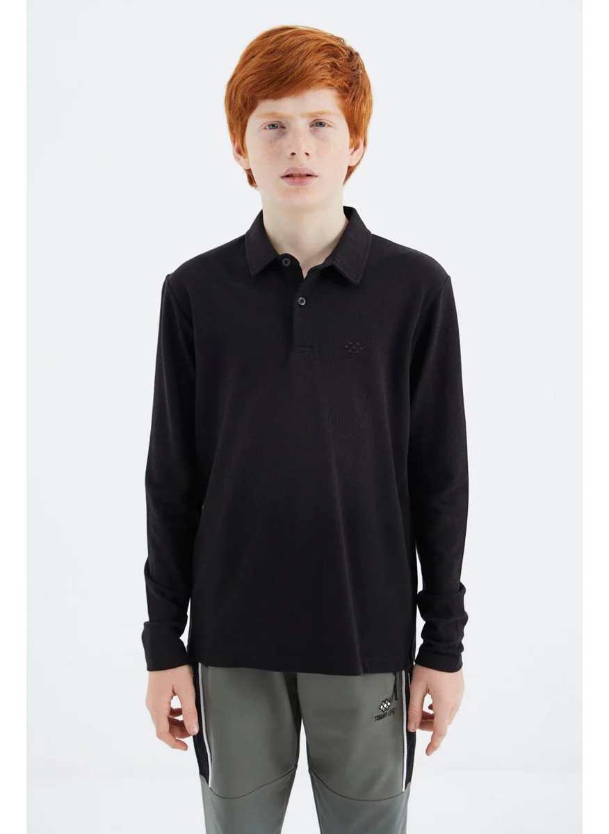 تومي لايف Black Polo Neck Basic Boy T-Shirt - 11171