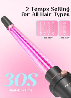 wavytalk Wavytalk 5 in 1 Curling Wand Set, Multi Curl, Curling Wand Set with Curling Brush and 4 Interchangeable Ceramic Curling Wand(0.5”-1.25”), Instant Heat Up Wand Curling Iron (Rose Gold)  - Image 3