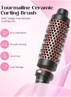 wavytalk Wavytalk 5 in 1 Curling Wand Set, Multi Curl, Curling Wand Set with Curling Brush and 4 Interchangeable Ceramic Curling Wand(0.5”-1.25”), Instant Heat Up Wand Curling Iron (Rose Gold)  - Image 4