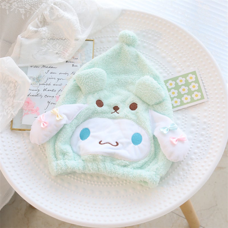 Generic Cartoon Kuromi Quick-Dry Hair Towel Wrap Yugui Dog-Dry Hair Hat