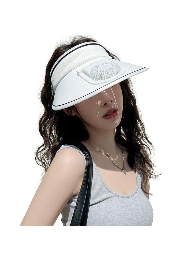 Unisex USB Rechargeable Fan Hat with 3-Speed ​​Adjustable Fan Large Sun Protection, Summer Buckle Sun Hat with UPF 50+ Protection for Fishing and Hiking - Image 5
