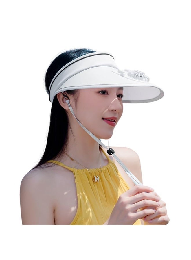 Unisex USB Rechargeable Fan Hat with 3-Speed ​​Adjustable Fan Large Sun Protection, Summer Buckle Sun Hat with UPF 50+ Protection for Fishing and Hiking - Image 1