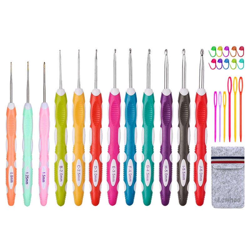 Ergonomic Crochet Hooks Set with Case 12PCS Crochet Hooks for Arthritic Hands Size from 08mm60mm