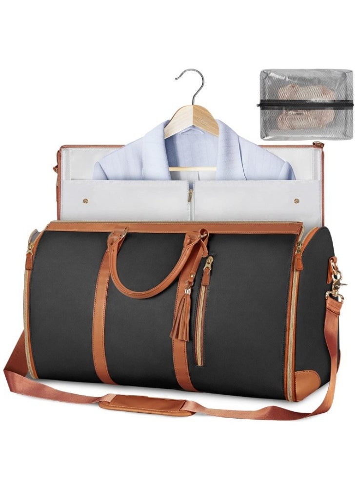 Generic - Garment Bag, Large PU Leather Duffle Bag for Women, Waterproof Garment Bags for Travel with Shoe Pouch, 2 in 1 Hanging Suitcase Suit Travel Bags, Gifts for Women - Image 1