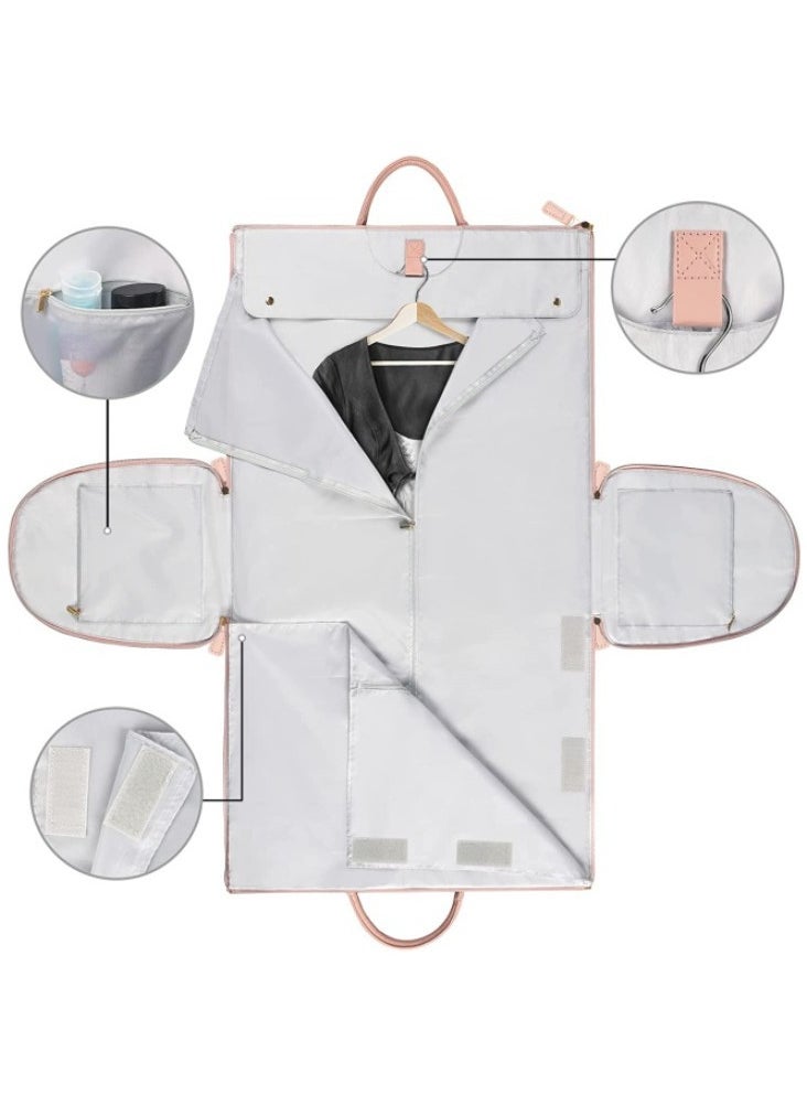 Generic - Garment Bag, Large PU Leather Duffle Bag for Women, Waterproof Garment Bags for Travel with Shoe Pouch, 2 in 1 Hanging Suitcase Suit Travel Bags, Gifts for Women - Image 1