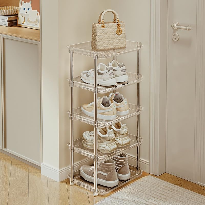 KREPS 5-Tier Vertical Shoe Rack Organizer, Space-Saving Metal & Plastic Storage Shelf for Shoes, Boots, Heels, and Sandals, Durable and Easy Assembly (5 - Layer) - Image 1