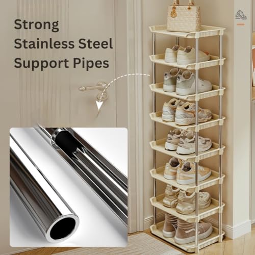 KREPS 5-Tier Vertical Shoe Rack Organizer, Space-Saving Metal & Plastic Storage Shelf for Shoes, Boots, Heels, and Sandals, Durable and Easy Assembly (5 - Layer) - Image 5