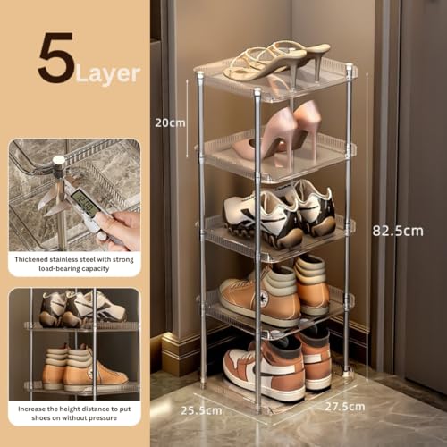 KREPS 5-Tier Vertical Shoe Rack Organizer, Space-Saving Metal & Plastic Storage Shelf for Shoes, Boots, Heels, and Sandals, Durable and Easy Assembly (5 - Layer) - Image 3