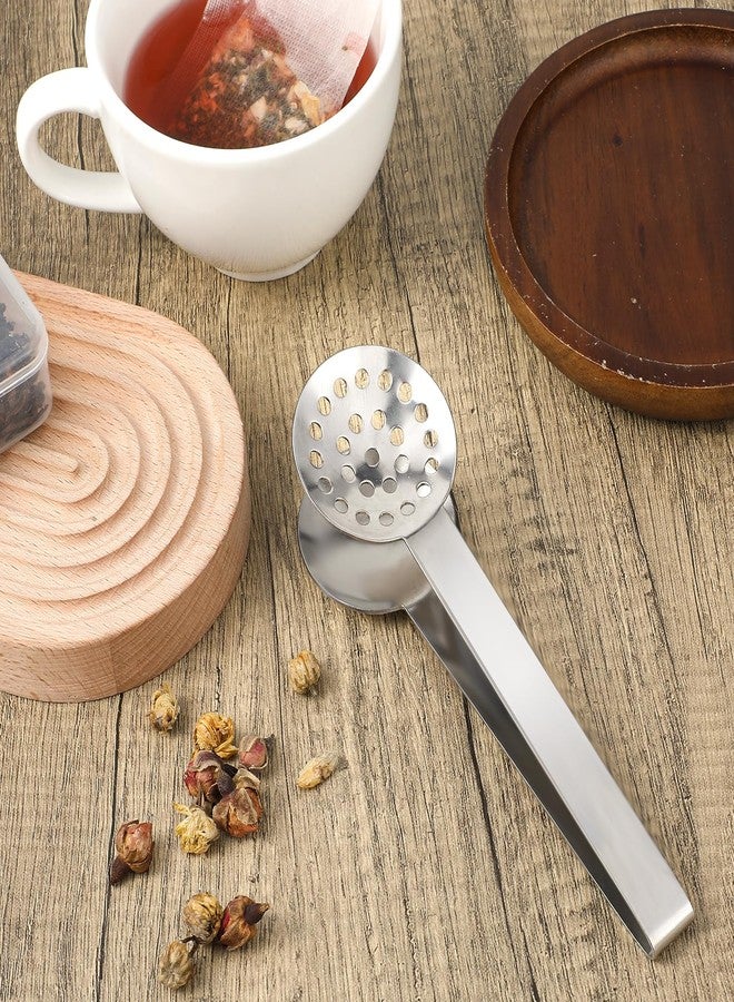 Aeaocvo Metal Tea Bag Squeezer tool, Stainless Steel Tea Tongs Tea Filter Coffee Spoon Clamp Teabag Squeezer for Gripping Loosing Ice Sugar Lemon Slice - Image 3