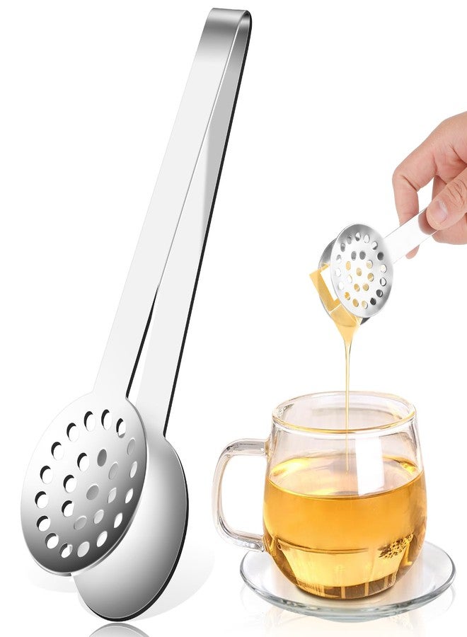 Aeaocvo Metal Tea Bag Squeezer tool, Stainless Steel Tea Tongs Tea Filter Coffee Spoon Clamp Teabag Squeezer for Gripping Loosing Ice Sugar Lemon Slice - Image 1