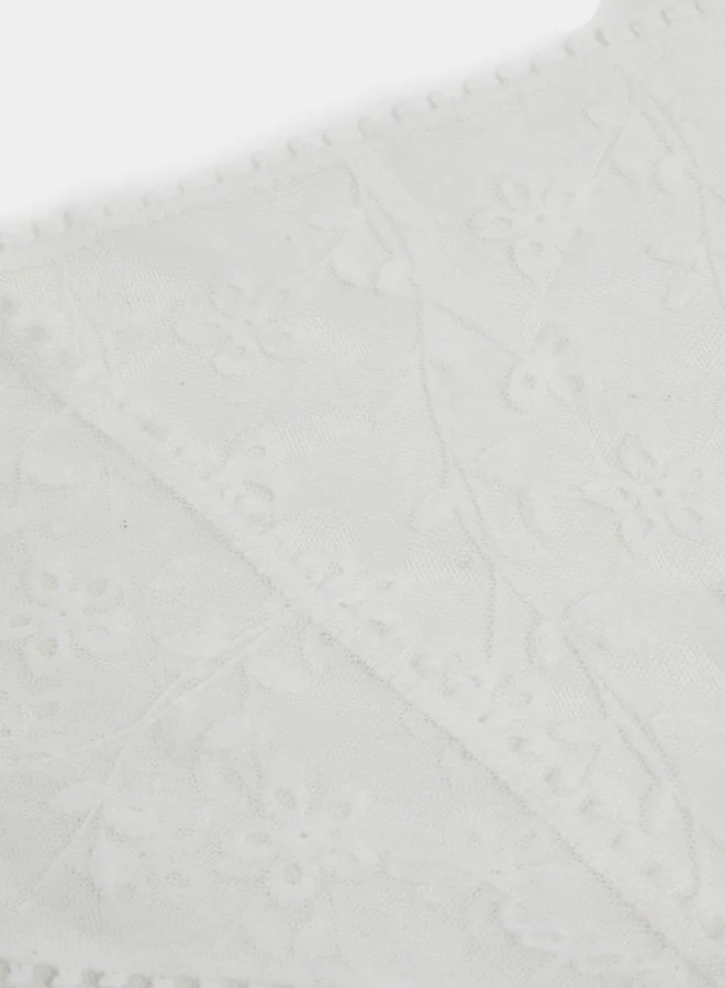 Styli White Lace Bandana Scarf