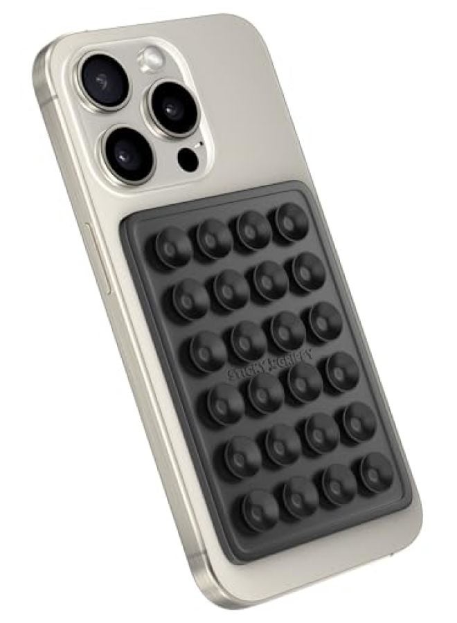 StickyGrippy Suction Phone Case Mount, Silicone Adhesive Phone Accessory for iPhone and Android, Hands-Free Fidget Toy Mirror Shower Phone Holder, TikTok Videos and Selfies (Orange) - Image 1