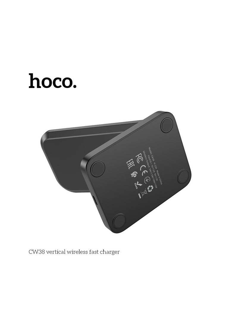hoco. hoco. CW38 vertical wireless fast charger Black  - Image 3