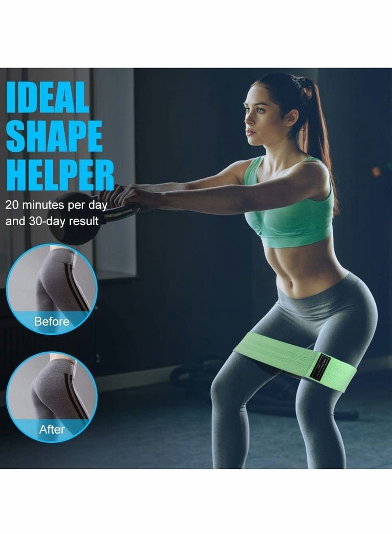 KASTWAVE أشرطة المقاومة، شريط مقاومة للسيقان، المؤخرة، الفخذ، أشرطة تمرين قماشية قوية، أشرطة لياقة بدنية عريضة غير قابلة للانزلاق لليوغا، البيلاتس، القرفصاء، المنزل، الصالة الرياضية (مجموعة 3، حقيبة حمل) - Image 3