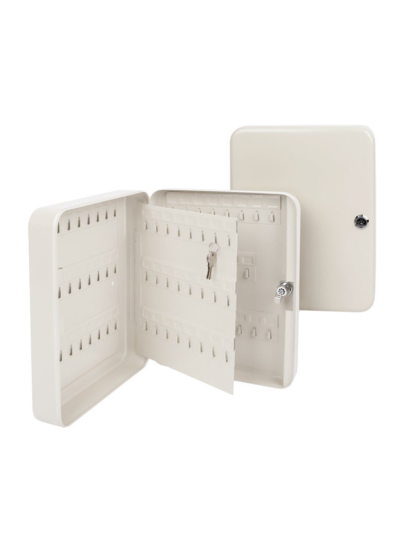 صندوق خزانة مفاتيح  80 مفتاح  آمنة للتثبيت على الجدار، مصنوعة من الحديد، مع خطافات ملصقة وأرقام لتنظيم المفاتيح وحمايتها - Image 1