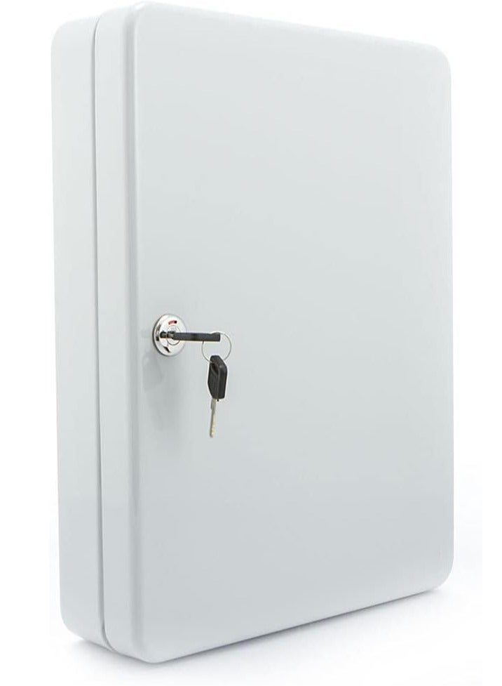 صندوق خزانة مفاتيح  80 مفتاح  آمنة للتثبيت على الجدار، مصنوعة من الحديد، مع خطافات ملصقة وأرقام لتنظيم المفاتيح وحمايتها - Image 3