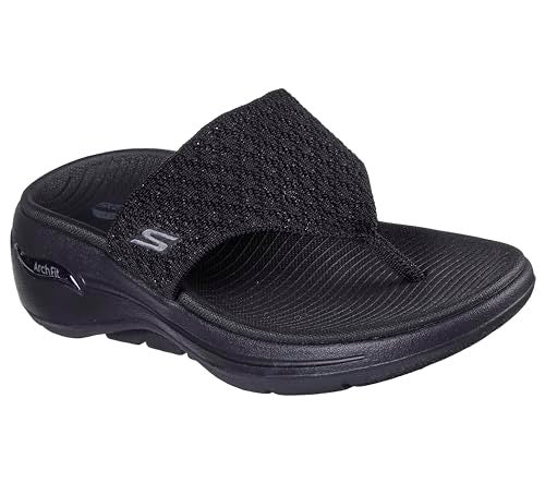 SKECHERS صندل سكيتشرز للنساء GO WALK Arch Fit - Spellbound، أسود، 9 - Image 4