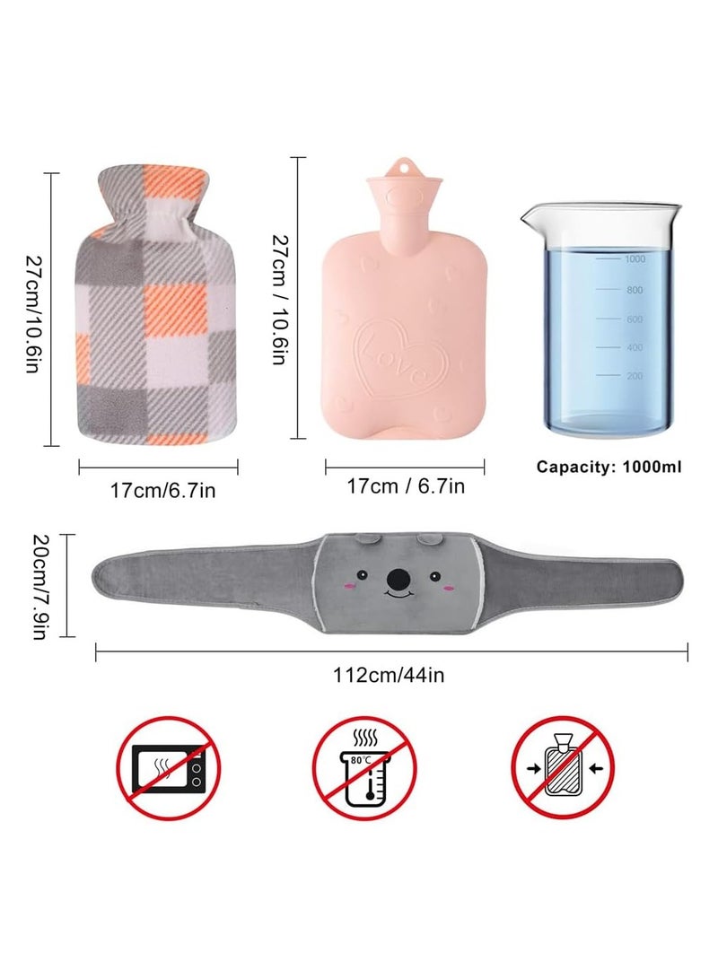 Hot Water Bottle with Waist Cover, Rubber Warm Water Bag with Soft Waist Cover, Hot Water Bottle Belt for Neck, Shoulder, Legs, Back, Waist Warm and Menstrual Cramps  - Image 4