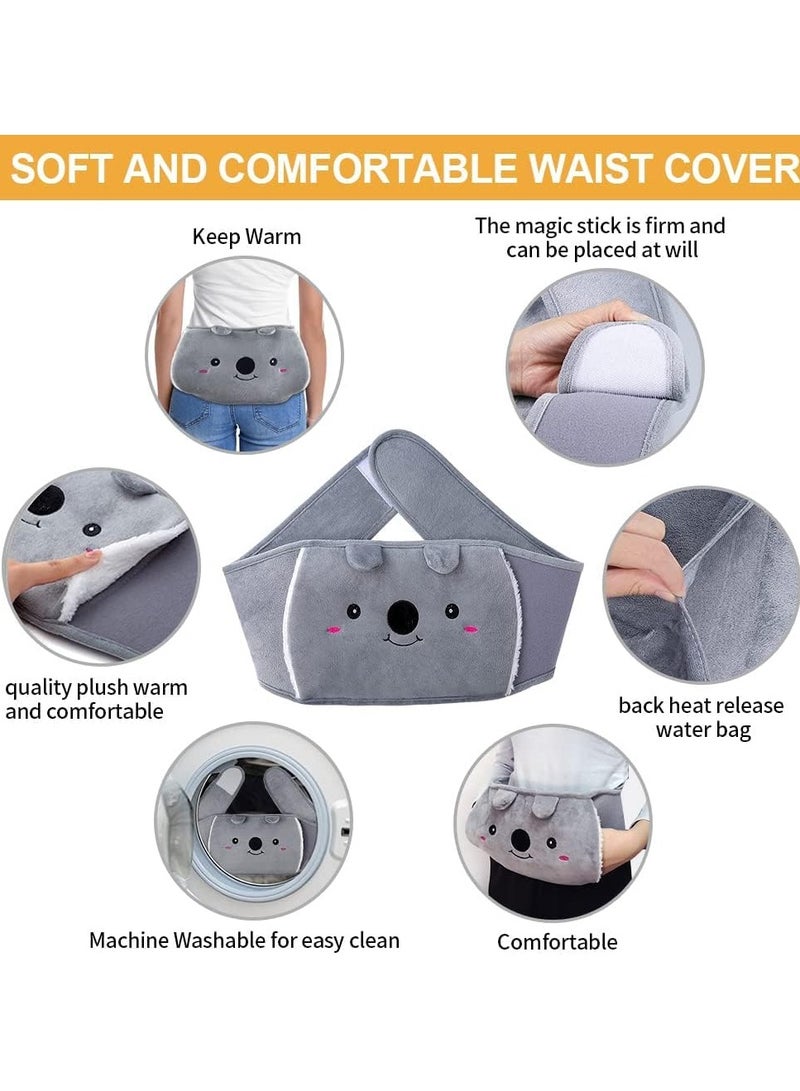 Hot Water Bottle with Waist Cover, Rubber Warm Water Bag with Soft Waist Cover, Hot Water Bottle Belt for Neck, Shoulder, Legs, Back, Waist Warm and Menstrual Cramps  - Image 3