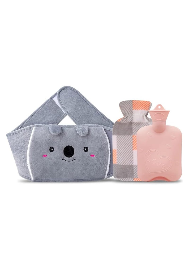 Hot Water Bottle with Waist Cover, Rubber Warm Water Bag with Soft Waist Cover, Hot Water Bottle Belt for Neck, Shoulder, Legs, Back, Waist Warm and Menstrual Cramps  - Image 1