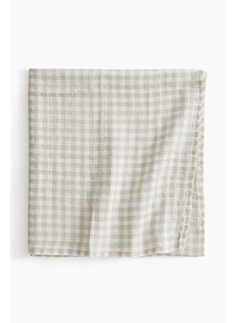 H&M Checked cotton muslin comfort blanket