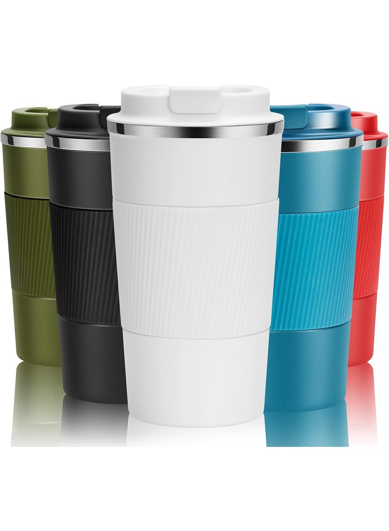 YINJOYI Thermal Coffee Mug, Reusable Travel Mug, Vacuum Insulated Stainless Steel Coffee Mug for Hot and Cold Drinks (White, 510ml) - Image 1