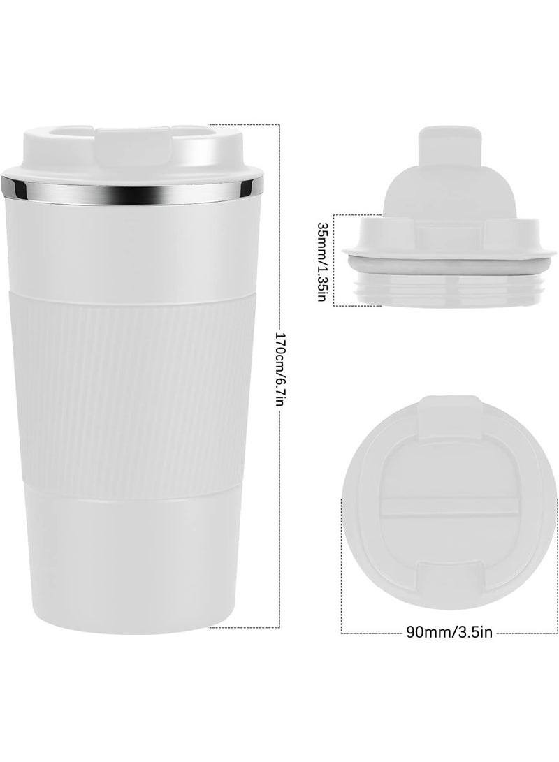 YINJOYI Thermal Coffee Mug, Reusable Travel Mug, Vacuum Insulated Stainless Steel Coffee Mug for Hot and Cold Drinks (White, 510ml) - Image 4