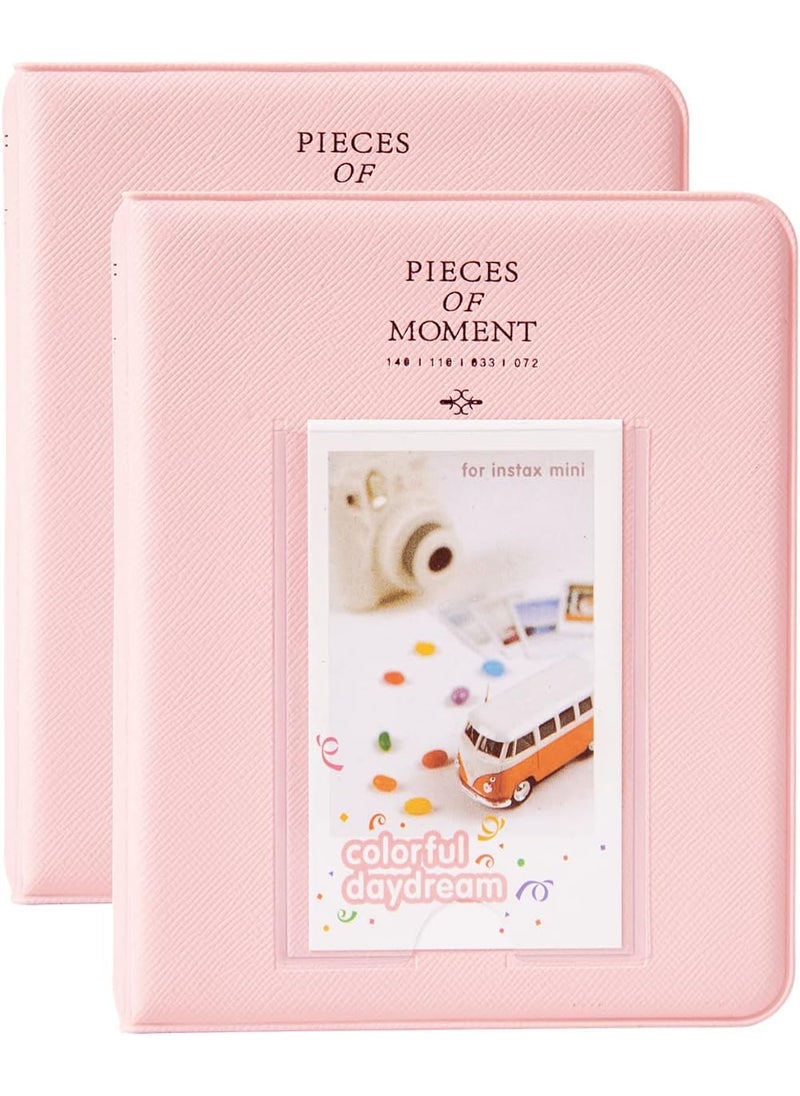 ZIKKON ZIKKON Photo Albums2Pcs 64 Pockets Album for fujifilm instax Mini 7s 8 8 9 25 26 50s 70 90 Instant Camera Name Card Photo Book for PIC300PZ2300Pink  - Image 1