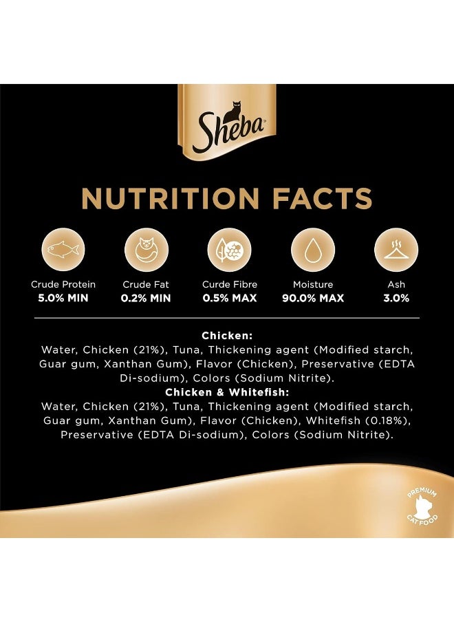 Sheba Sheba Melty Mixed Creamy Treats Chicken & White Fish Flavors Cat Food, Pack of 4 Sachets x 12 Bags x 12g, 576g  - Image 4